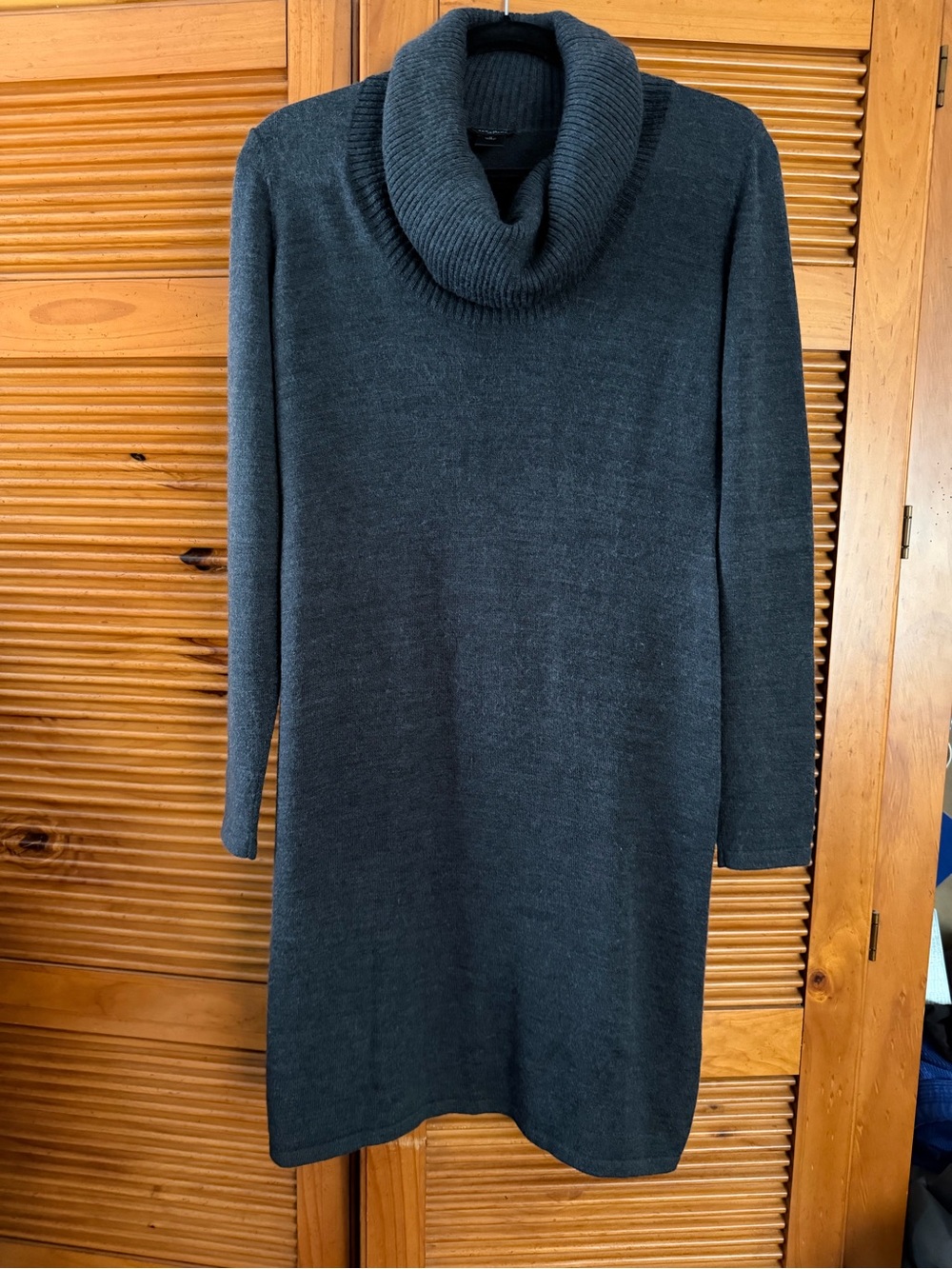 Ann Taylor Cowl Neck Long Sleeve Sweater Dress - Charcoal